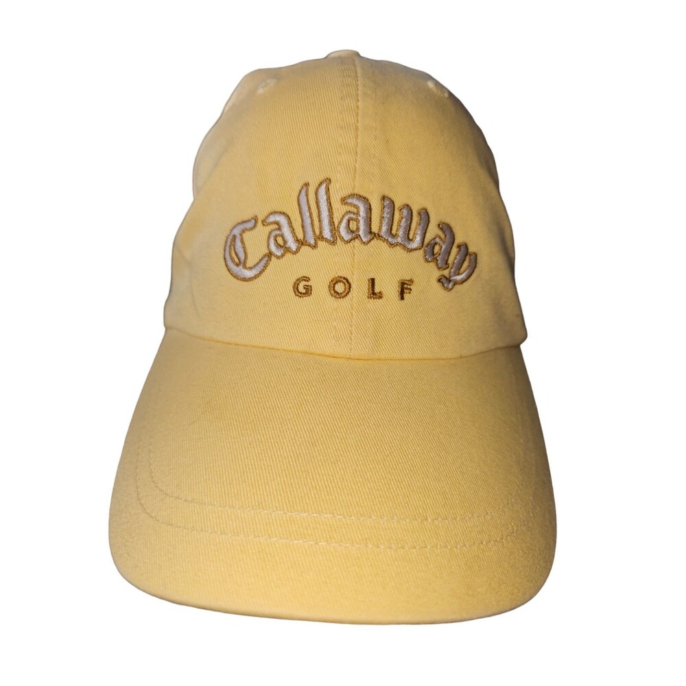 Callaway Pastel yellow Golf Adjustable Embroidered Hat Baseball Cap Strap Back
